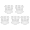 5 Sets Clear Orchid Flower Pots with Holes and Saucers Breathable Plastic Orchid Planter Root Control Plant Growing Pots Qme WHITE