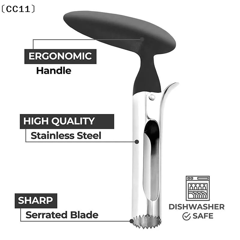 Stainless Steel Fruit Corer Serrated Edge Nonslip Handle Home Kitchen Qme