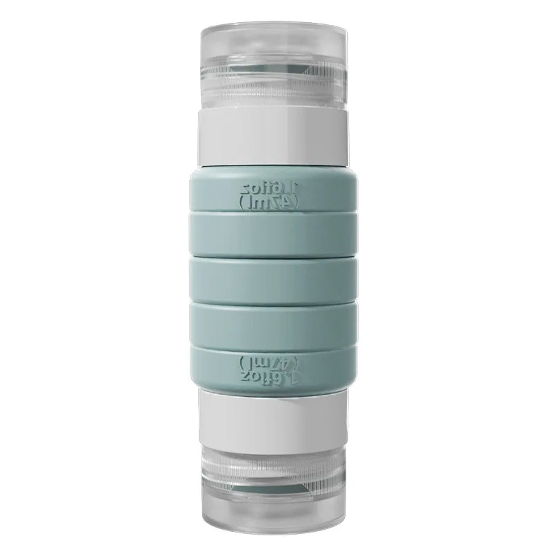 Silicone Dual Head Travel Dispenser Bottle Leak Proof Portable Qme blue Silicone
