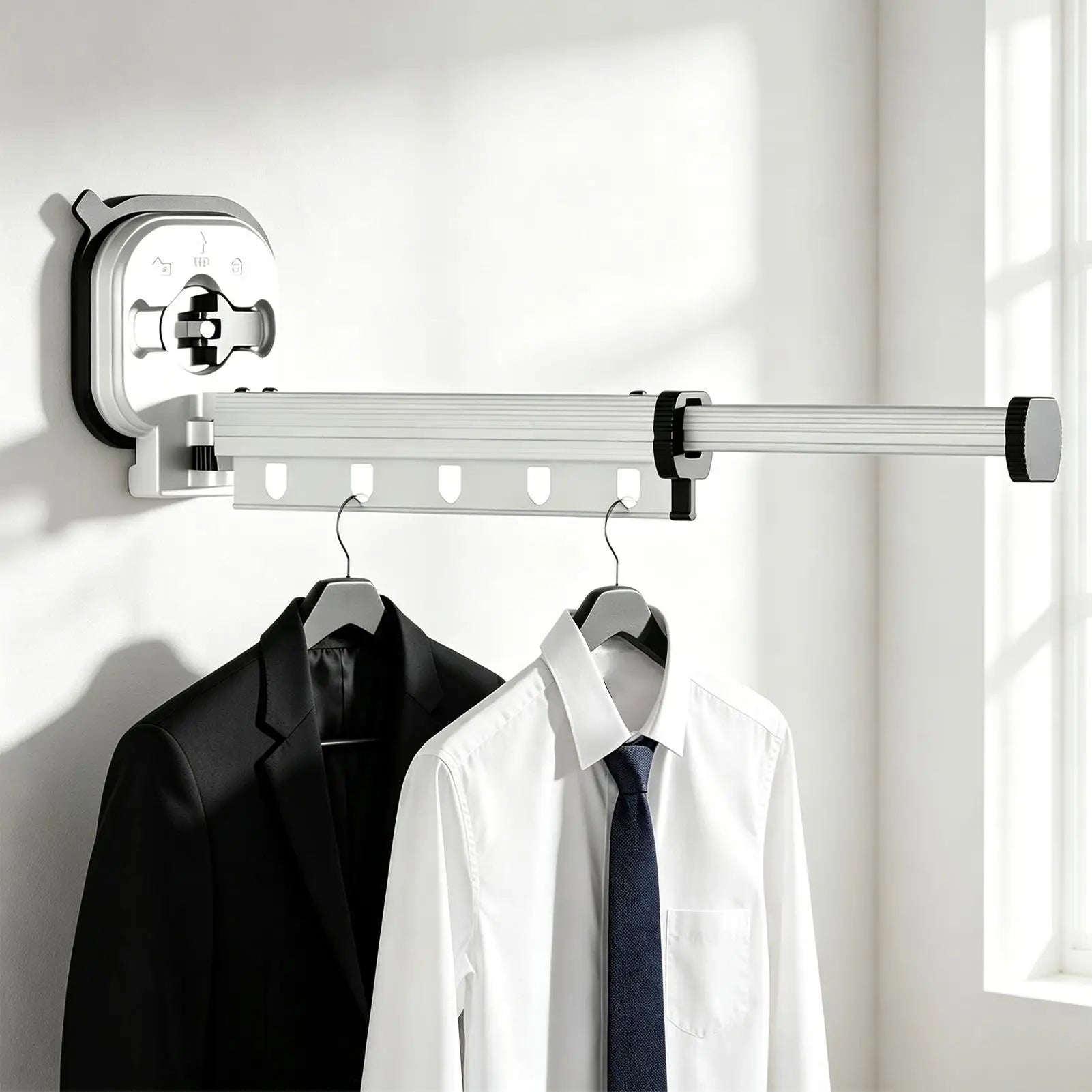 Drying Rack Clothing Rustproof Suction Cup Windproof Hooks Wall Qme