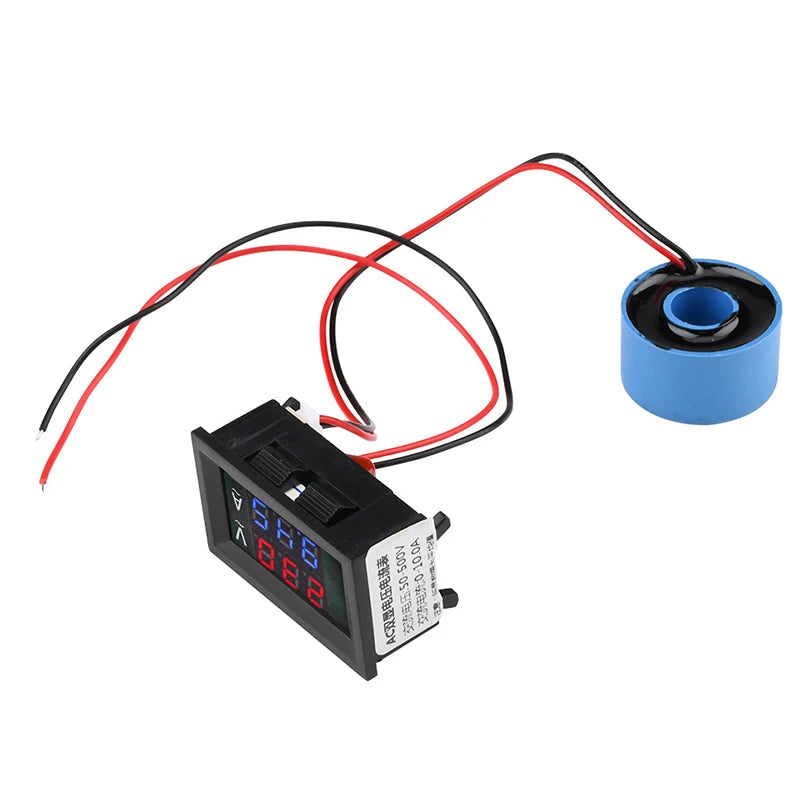 AC 50-500V Digital LCD Voltmeter Ammeter 10A 50A 100A 220V Voltage Qme