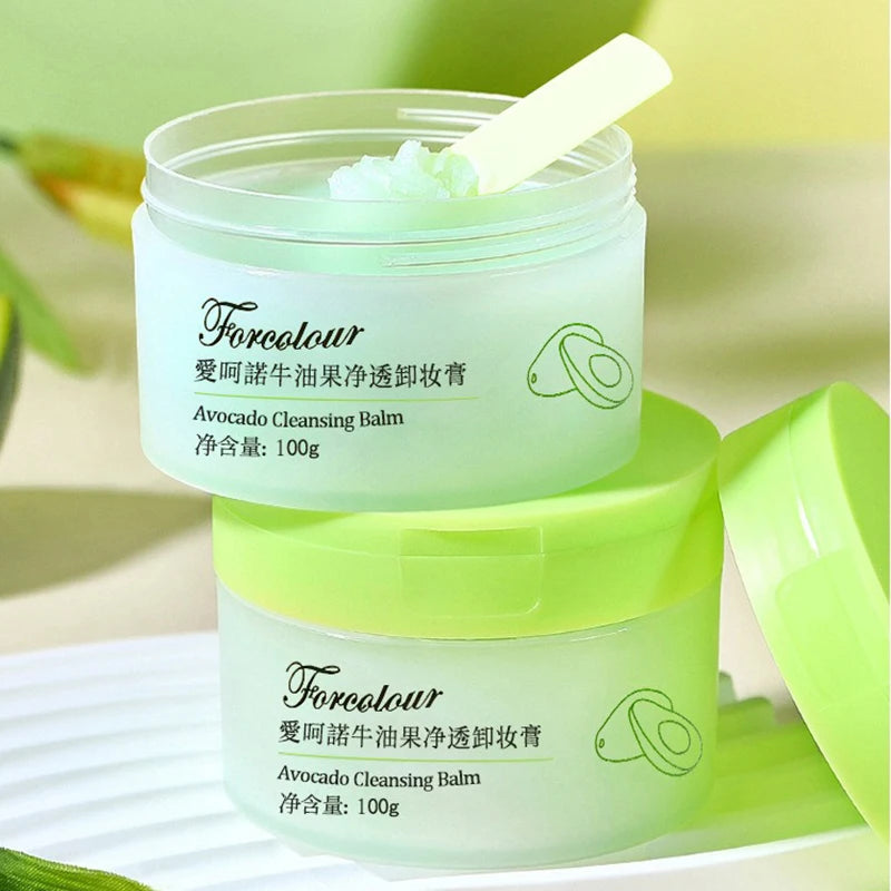 Ice Cream Texture Makeup Remover Cream Avocado Cleansing Makeup Remover Face, Lips, Eyes Refreshing Mild Deep Cleaning Makeup Qme