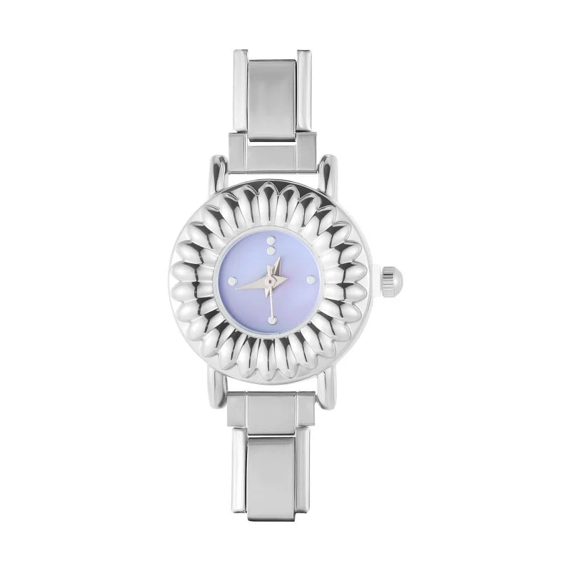 New 1PC High Quality Women's Stainless Steel Round Stereoscopic Watch Bracelet Bangle For Friend Wife Birthday Gift DIY Jewelry Qme Style 13