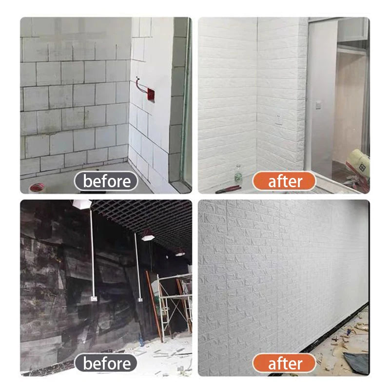Waterproof 3D Brick Wallpaper 77cmx70cm Self Adhesive Wall Sticker Qme