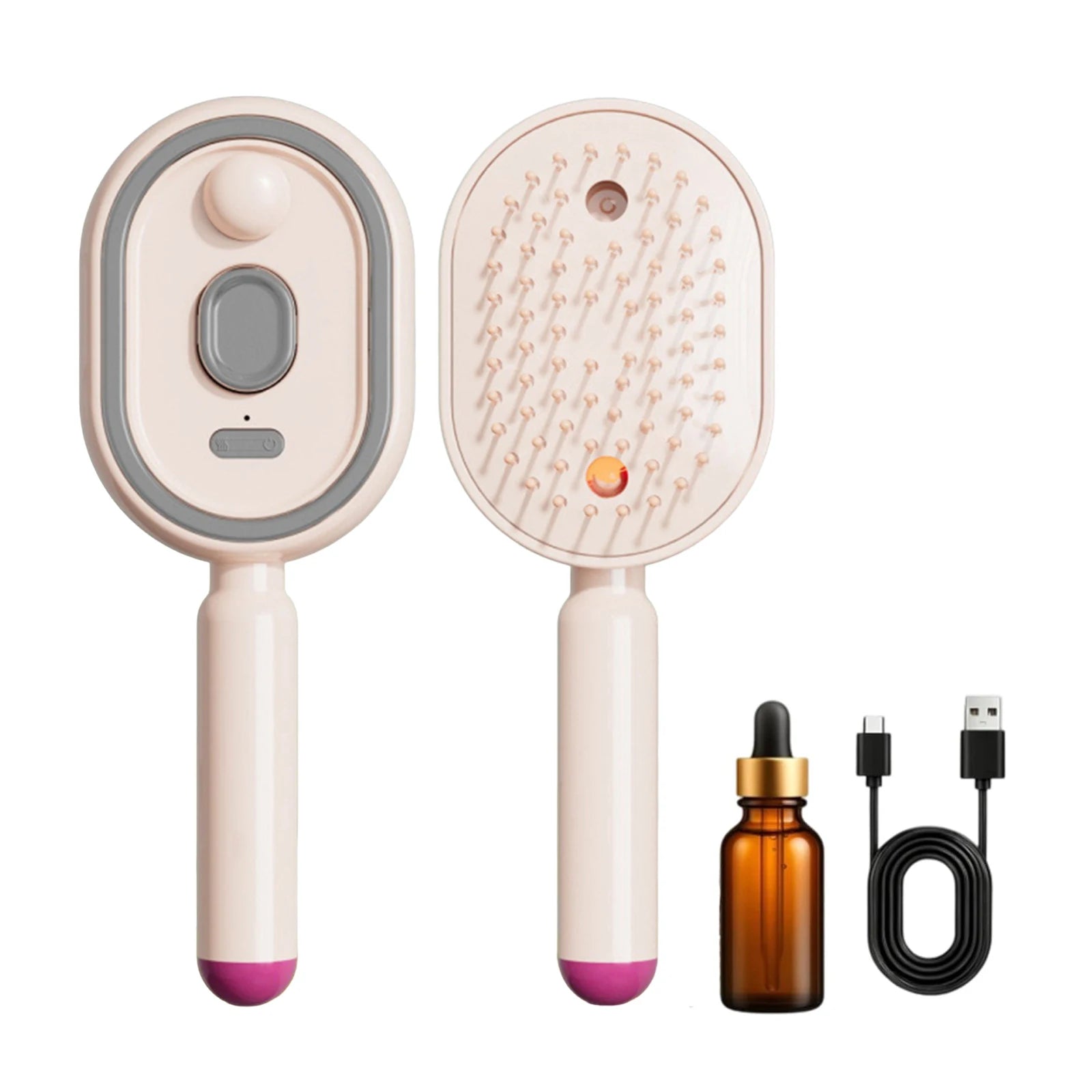 New Wet Electrics Hairbrush with Water Spray Rechargeable Steams Hair Straightener USB-C Charging for Both Long & Short Hairs Qme With essential oil 2