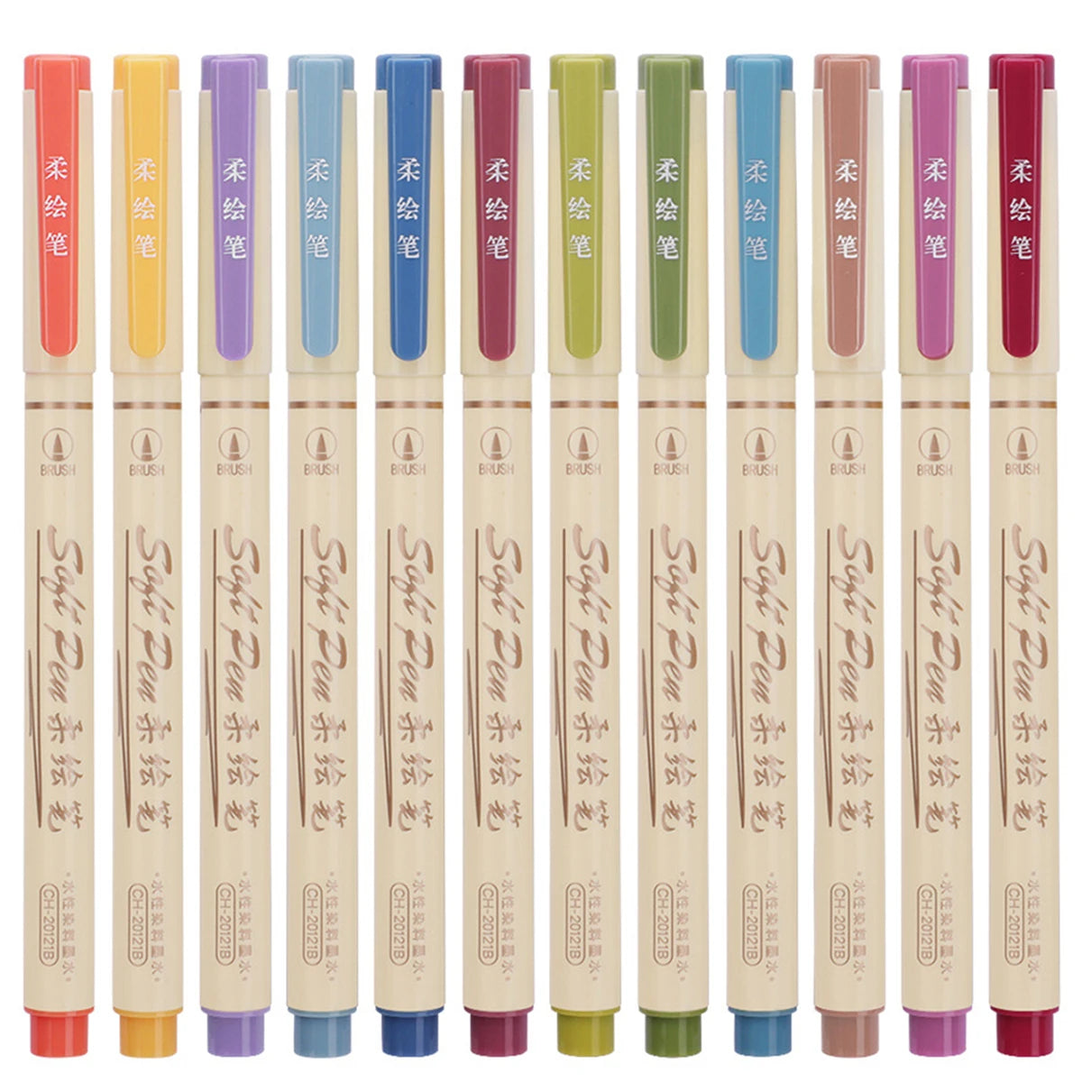 24Color Soft Head Colorful Calligraphy Pen Brush Water-based Pigment Ink Drawing Graffiti Art School Stationery Supplies Qme