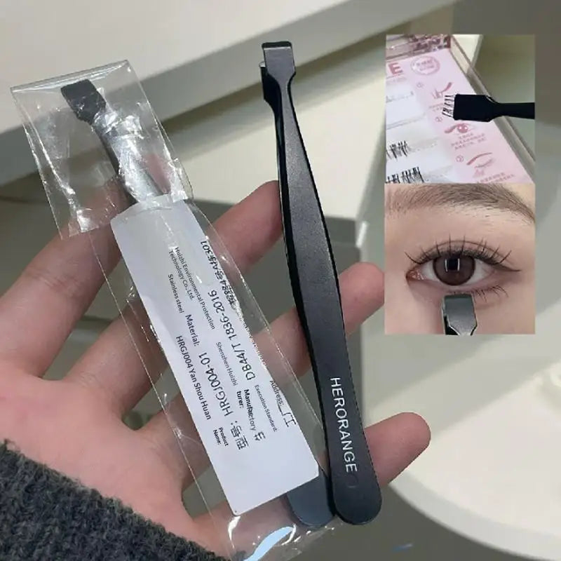 Stainless Steel Eyelash Tweezers Extension Hair Removal DIY False Qme