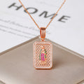 Square Hollow Virgen De Guadalupe Multicolor Zircon Pendant Necklace Catholic Religious Protection Jewelry For Women Daily Wear Qme 4
