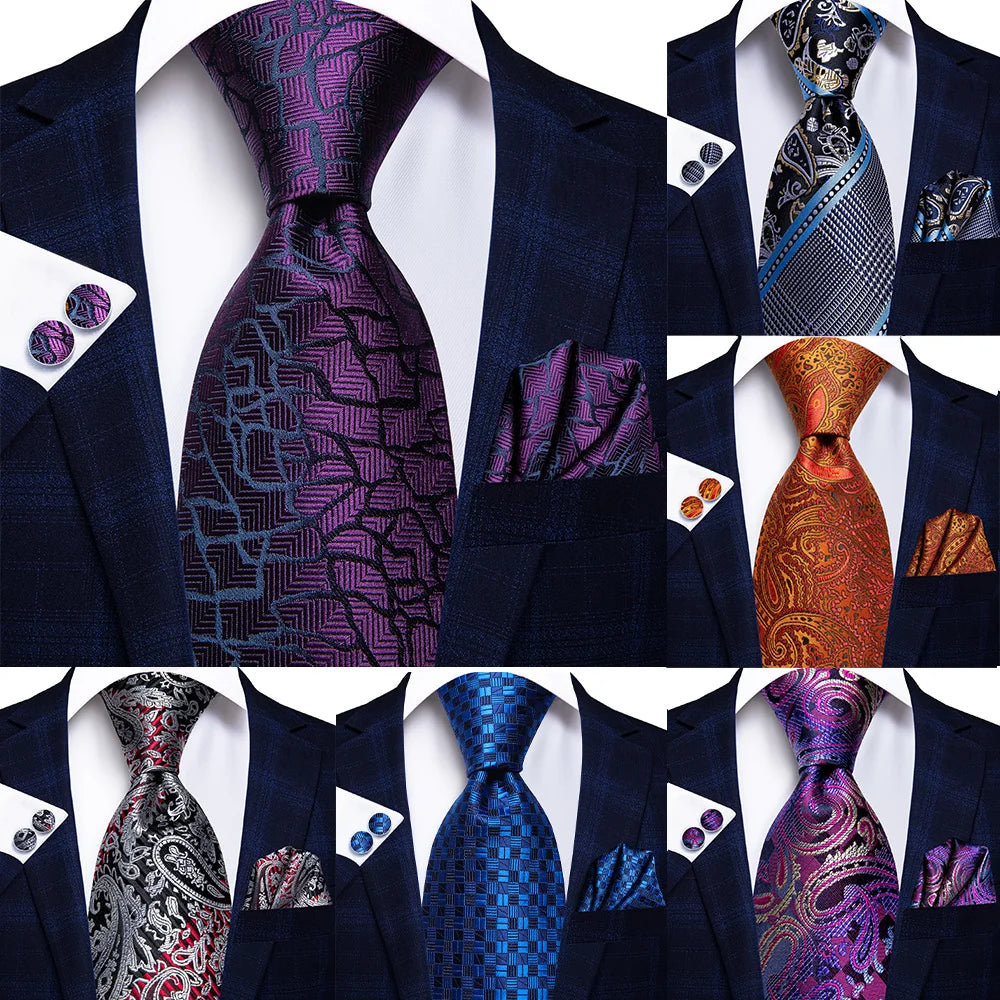 Designer Elegant Mens Ties Gentlemen Purple Novelty Luxury Men Qme