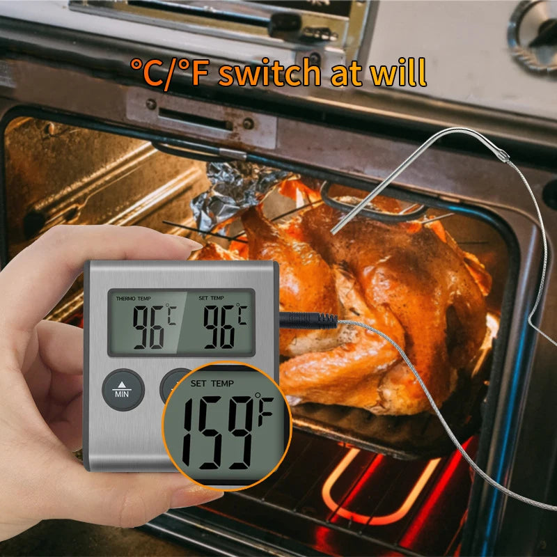 Kitchen Digital Cooking Thermometer Meat Food Temperature Oven BBQ Qme