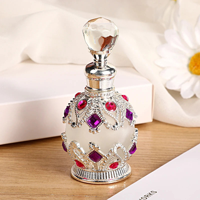 1PCS Luxury Perfume Bottle Essential Oil Bottle 15ml Empty Bottle Storage Bottle Gift Glass Perfume Bottle Portable Bottles Qme E-SPR