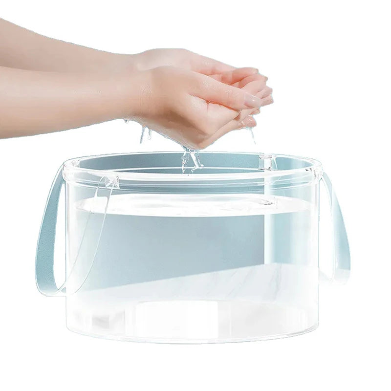 Foldable Transparent Bucket Picnic Fruit Basket Portable Clear Water Qme