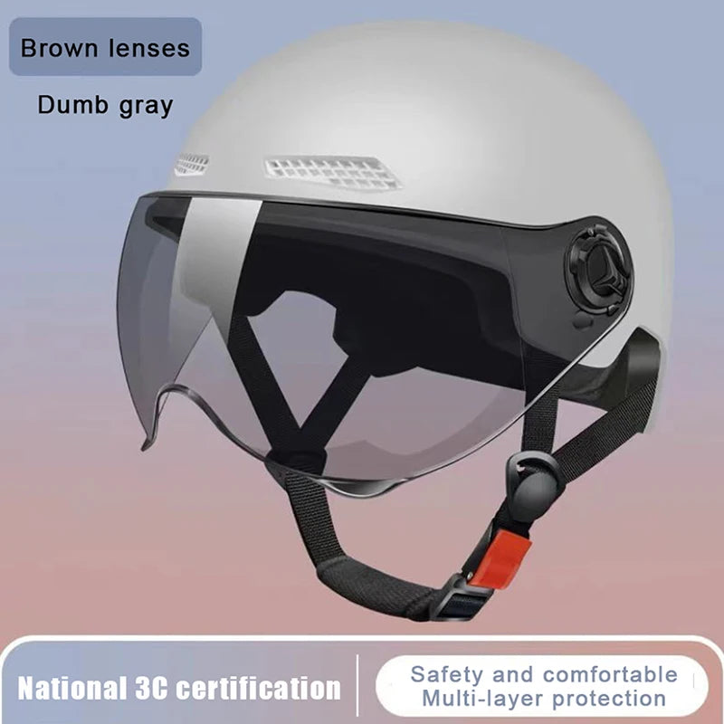 3C Certified Men's Women's Adult Cartoon Electric Bicycle Motorcycle Qme Gray A Sunscreen