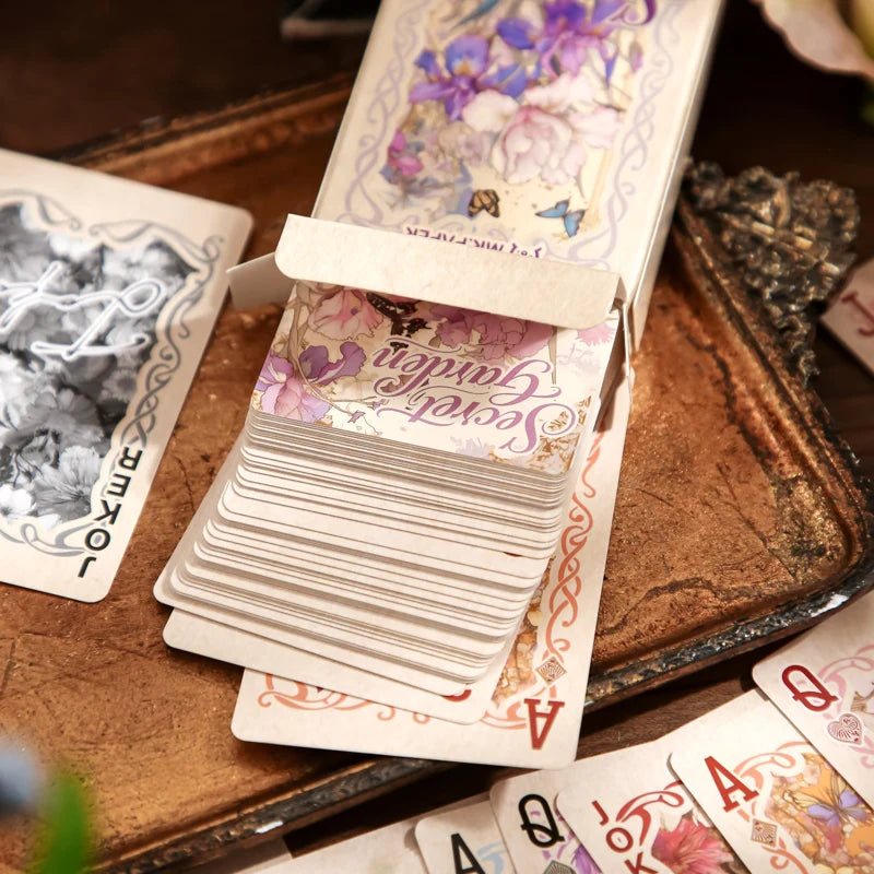 55 Sheets/Bag Vintage Floral Secret Garden Playing Cards Set for Stress Relief Game Party Christmas Fun Poker Night Supplies Qme