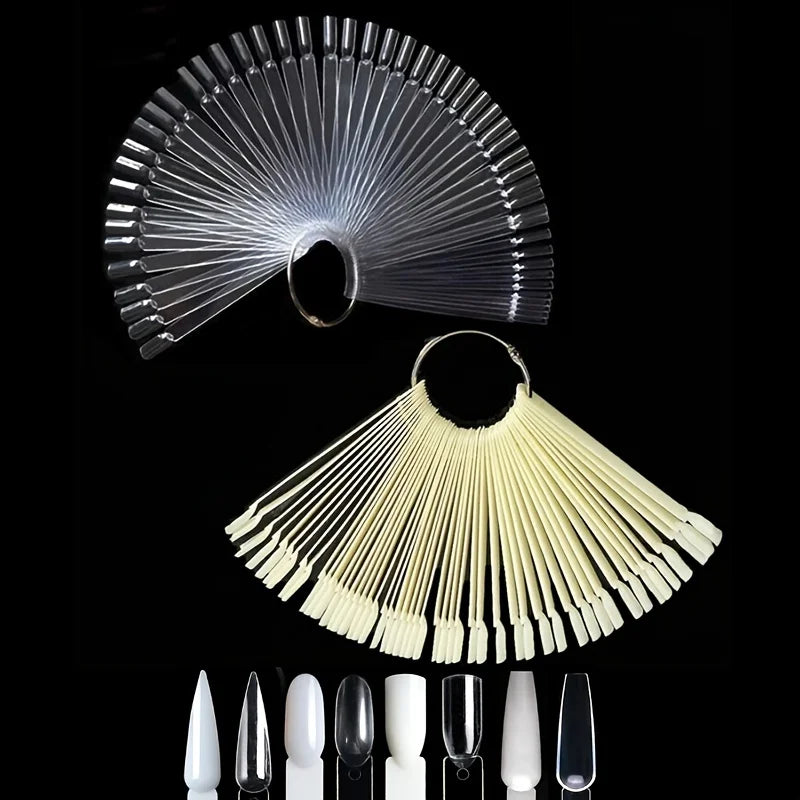 50 Pcs Clear Nail Swatches Sticks Nail Art Supplies For Nail Art Polish Display, Transparent Nail Practice Tips Sample Sticks Qme
