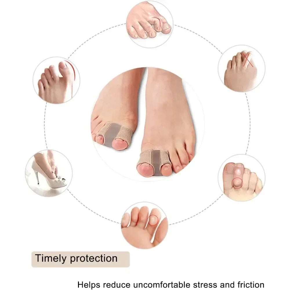 1/2Pc Two Toe Separator Hallux Valgus Bunion Corrector Orthotics Feet Bone Thumb Adjuster Correction Pedicure Feet Straightener Qme