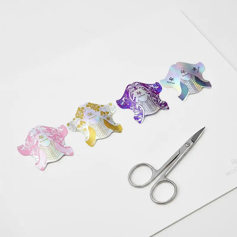 Nail Extension Stencil Forms 100 Universal Fit Self-adhesive Stickers Qme