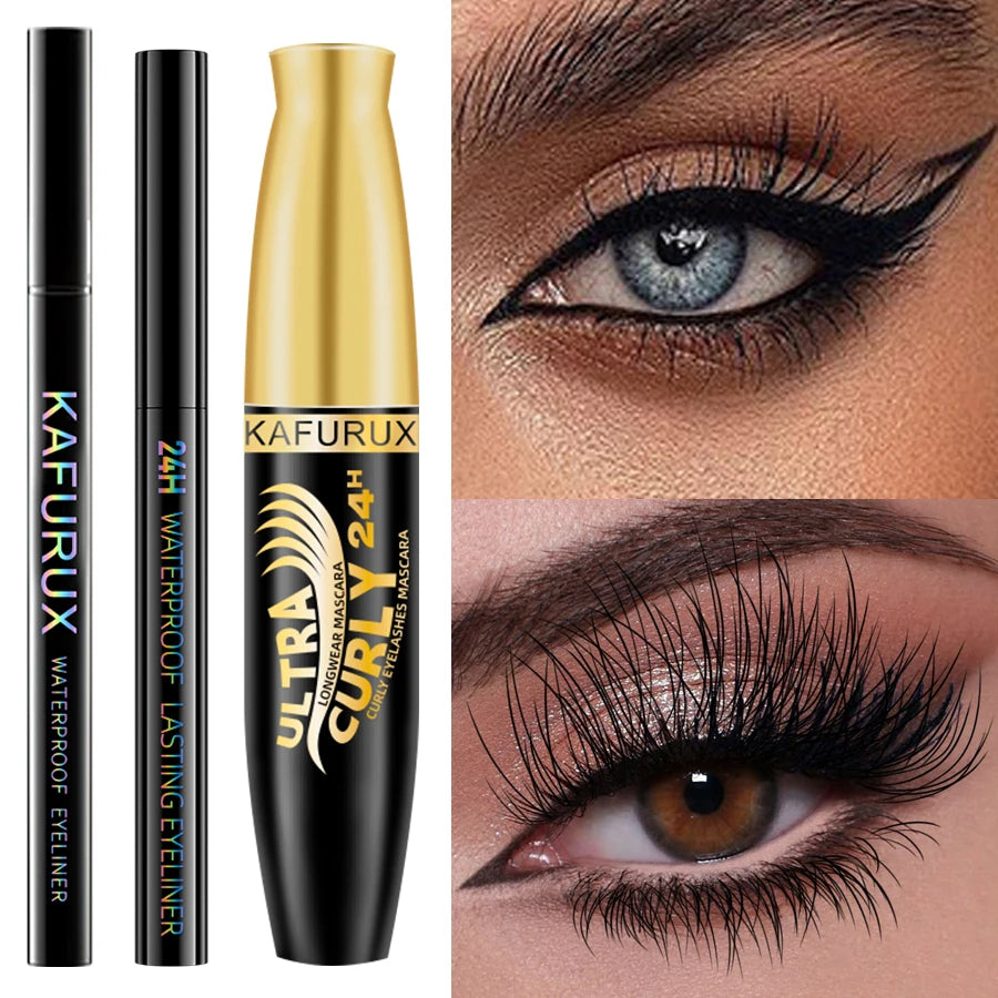 Black Eyeliner Pencil Mascara Liquid Pen Waterproof Smudge-proof Bold Qme