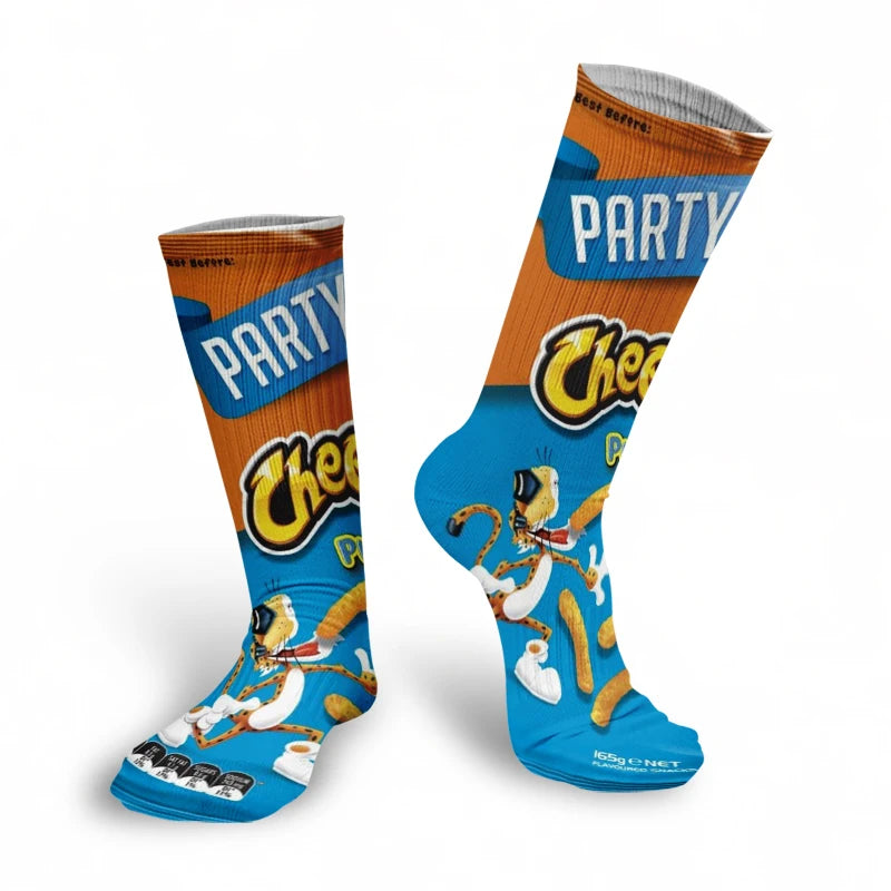 Fashionable Potato Chip Printed Socks Skateboard Youth Unisex Qme