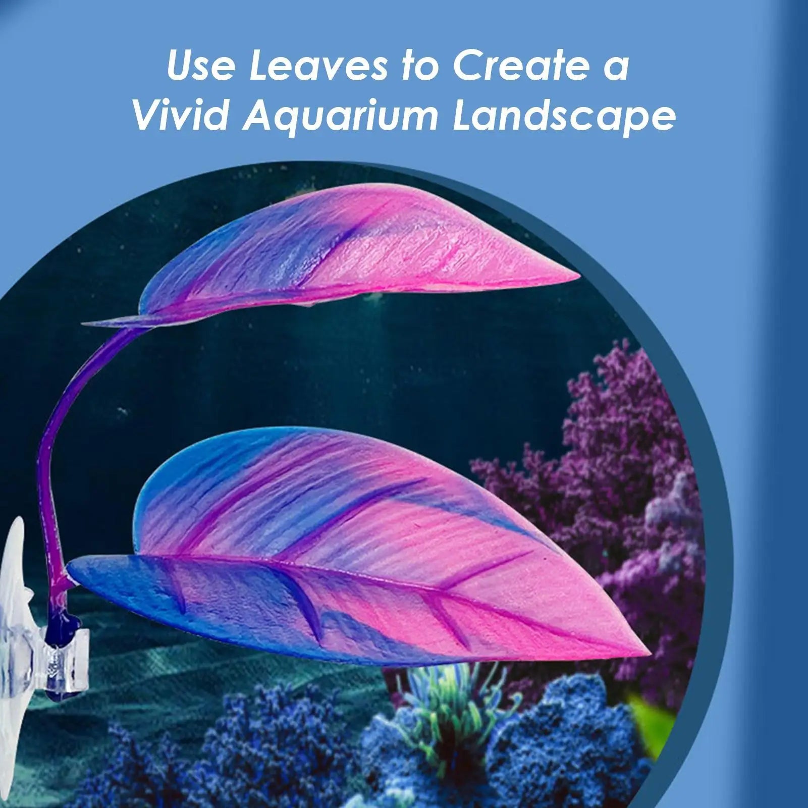 Aquarium bucket fish leaf with suction cup simulation water grass decoration leaves artificial lightweight fish leaf hammock Qme