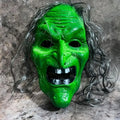 Plastic Old Mask With Hat Gray Hair Horror Prop For Halloween Cosplay Haunted House Parties Qme A1