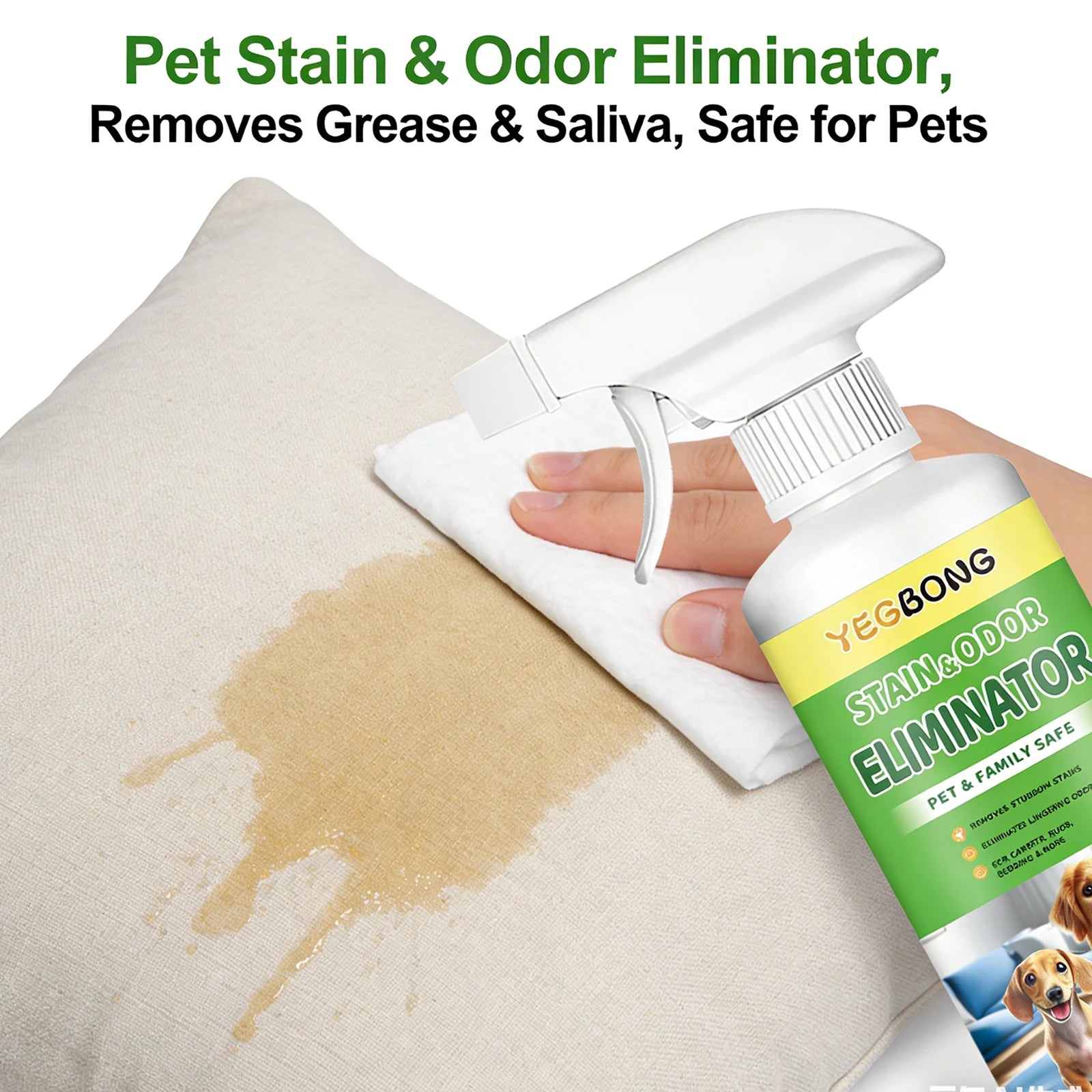 Pet Stain Remover Deep Cleaning Easily Dissolve Stubborn Urine Stains Eliminate Odor Restore Home Freshness Pet-Friendly Cleaner Qme Default Title