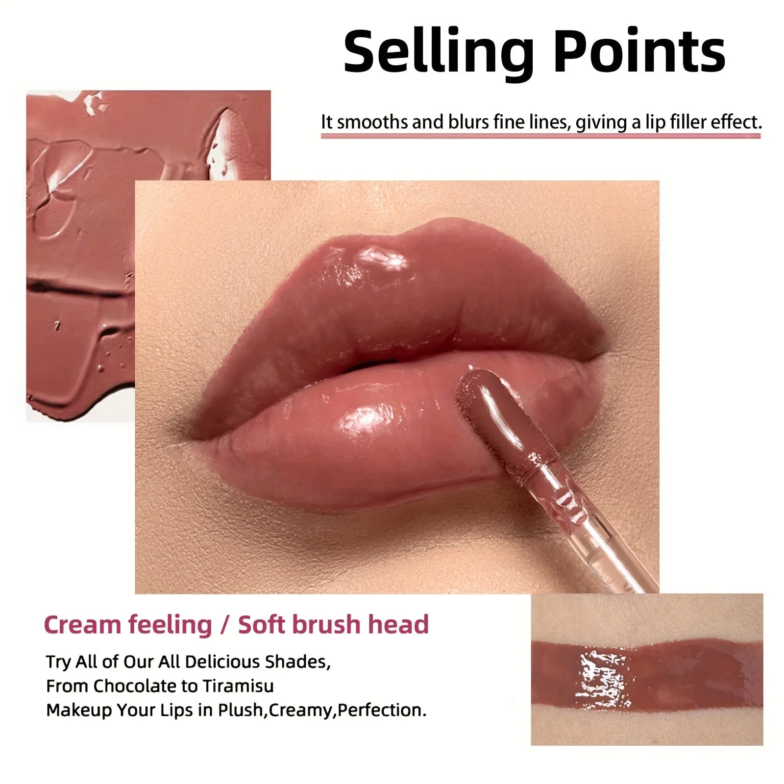 Hydrating Crystal Lip Oil - Plumping & Moisturizing Gloss with Tinted Shades for All Skin Types Qme