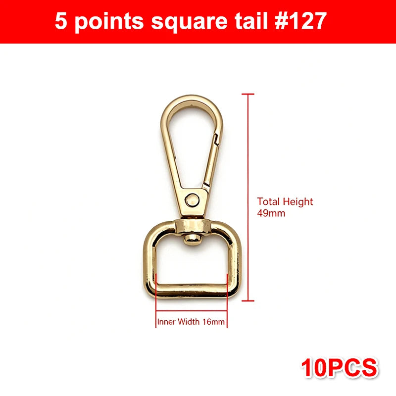 10Pcs Zinc Alloy Swivel Snap Hooks: Heavy Duty Rust-Proof DIY Connectors for Bag Making, Keychains, Lanyards & Crafting Needs Qme 6 Gold