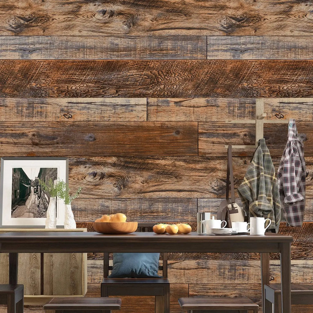 Brown Wood Wallpaper Peel Stick Shiplap Self Adhesive Contact Paper Qme