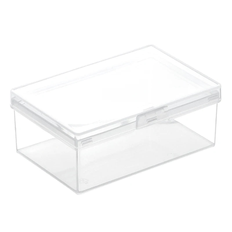 ^1PC Transparent Plastic Box Rectangular Hardware Classification Box With Lid Storage Electronic Parts With Lid Collection Box Qme 1pc