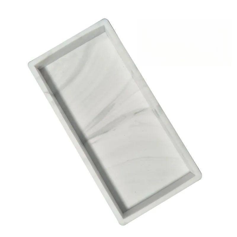 Silicone Sink Caddy Organizer Tray Waterproof Dries Fast Soap Qme White marble color S 20x10x1.8cm