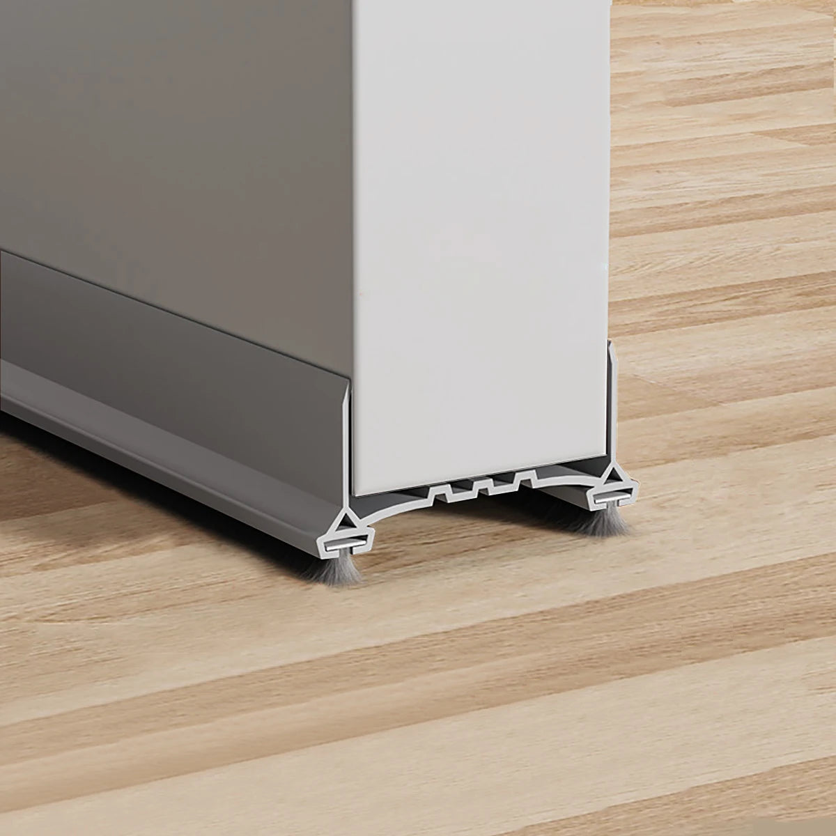 Under Door Seal Strip with Brush Self Adhesive Weather Stripping Door Draft Stopper Against Dust Cold Heat Noise Door Stopper Qme gray