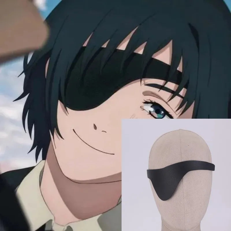 Anime Chainsaw Man Monocular Blinder Cosplay Himeno Costume Unisex Black Eye Patch Leather Eyeshade Halloween Masquerade Prop Qme