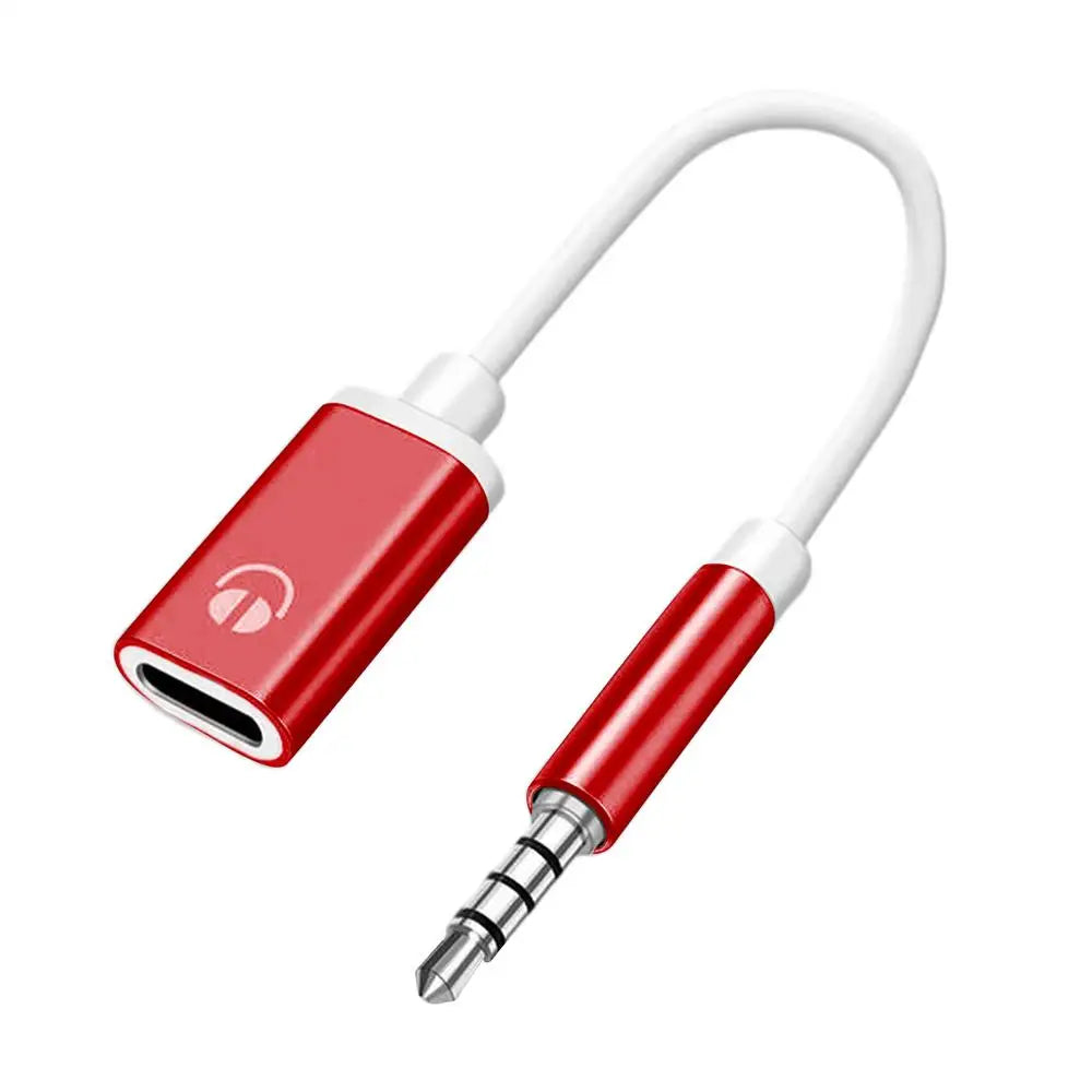 Male C Female Audio Cable Cord Round Head Adapter Headphone Stereo Qme Red