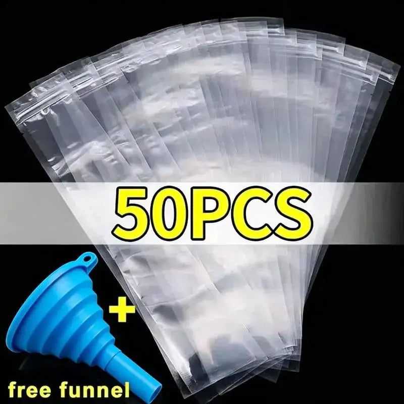 Disposable Ice Pack Grid Disposable Popsicle Mold Bag Self-sealing Ice Tray Bag Ice Cube Bag Box Edible Frozen Ice Cube Qme 50PCS