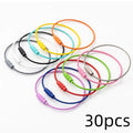 10-100PCS Steel Wire Keychain Multi-color Circular Rope Cable Loop Outdoor Camping Luggage Tag Marking Clip Travel Accessories Qme 30Pcs Random color