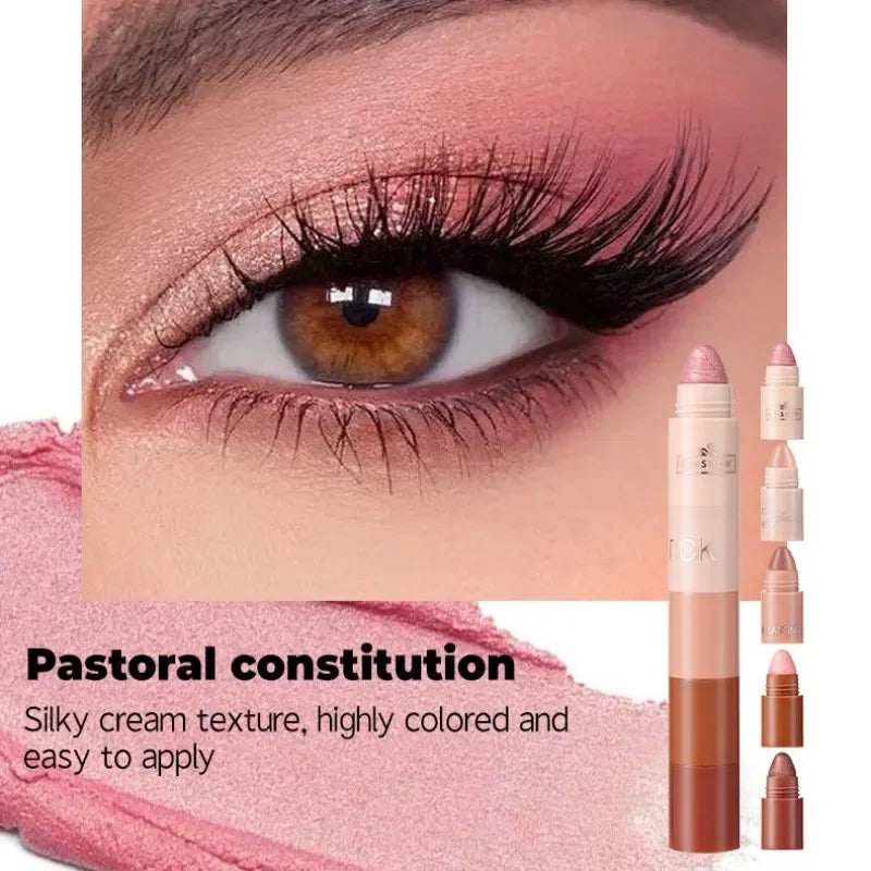 5 in 1 Eyeshadow Pencil Kit Velvet Matte Pigment Shimmer Highlight Makeup Combination Pink Brown Mini Eye Shadow Pen Cosmetics Qme
