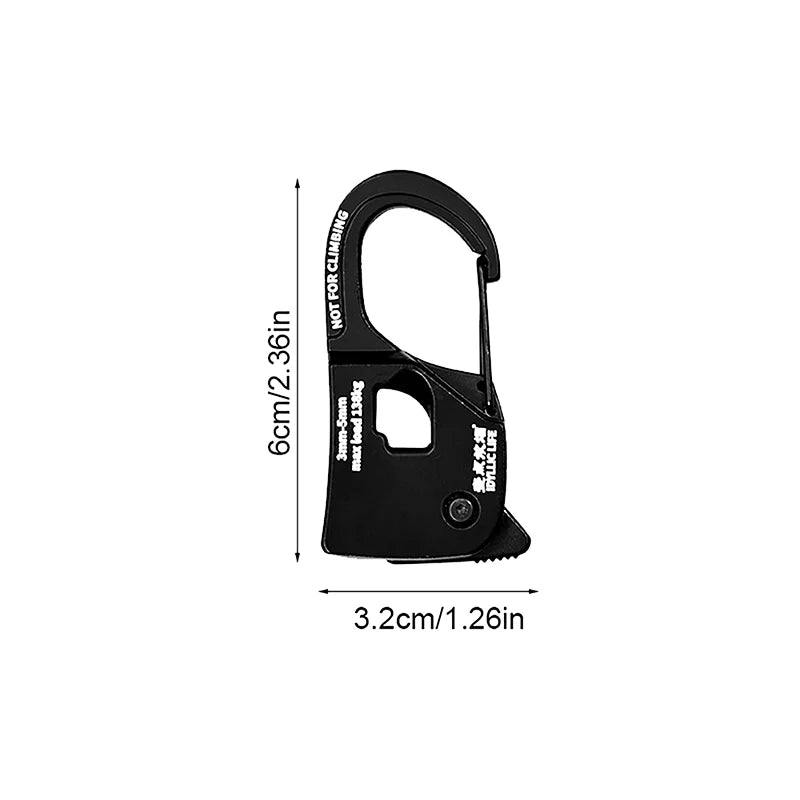 Rope Tightener Camping Ropes Buckle Self-locking Carabiner Aluminum Qme