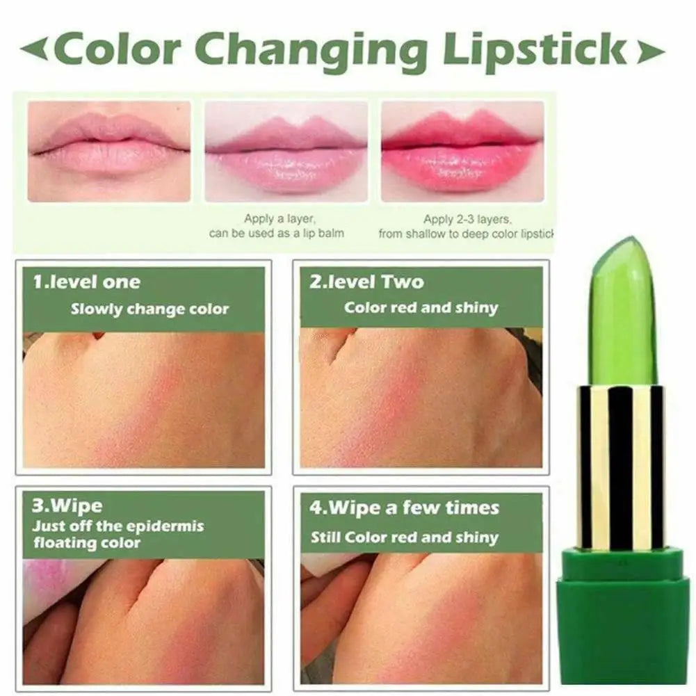 Aloe Vera Discolored Lip Balm Jelly Magic Color Changing Lipstick Girl Moisturizing Nourishing Lasting Lip Gloss Makeup Lip Care Qme