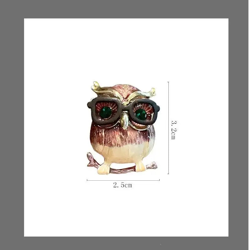 Delightful Antique Owl Cartoon Brooch Pins, Unique Animal Brooch for Women's Fashion, Stylish Jewelry Accessory Qme onesize