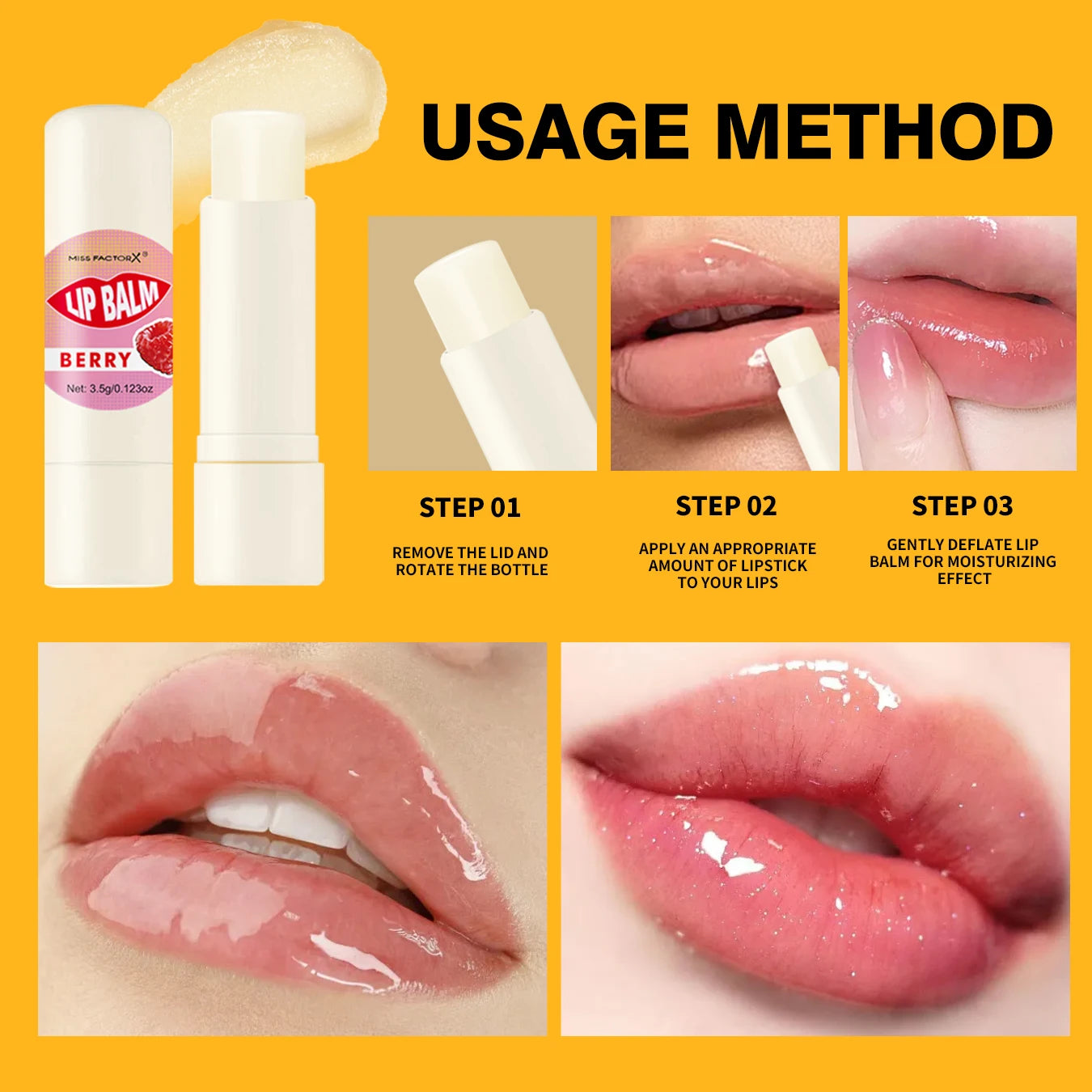 Premium gift set 5PCS/box Lip balm set Hyaluronic acid Long-lasting moisturizing Glossy Suitable for dry lips Valentine’s Day gi Qme