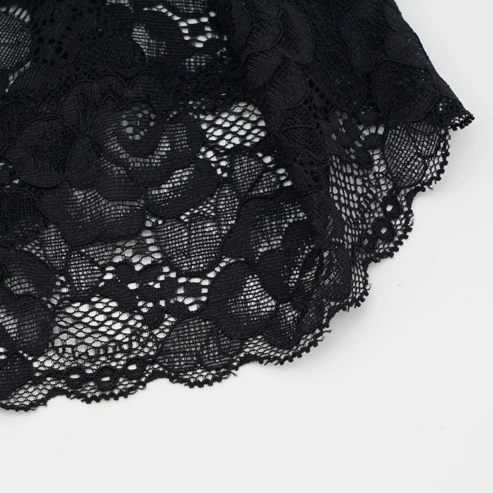 Korean Lace Floral Headbands Solid Spandex Hollow-out Lightweight Qme