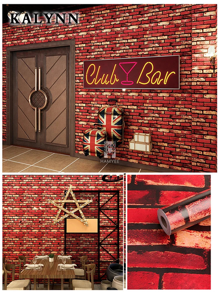 Brick Wallpaper Peel Stick Self-adhesive Wall Paper Grey Contact Pape Qme KL009785 10mx45cm