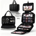 Hook Foldable Toiletry Bag Makeup Organizer Travel Shaving Large Qme Large Black