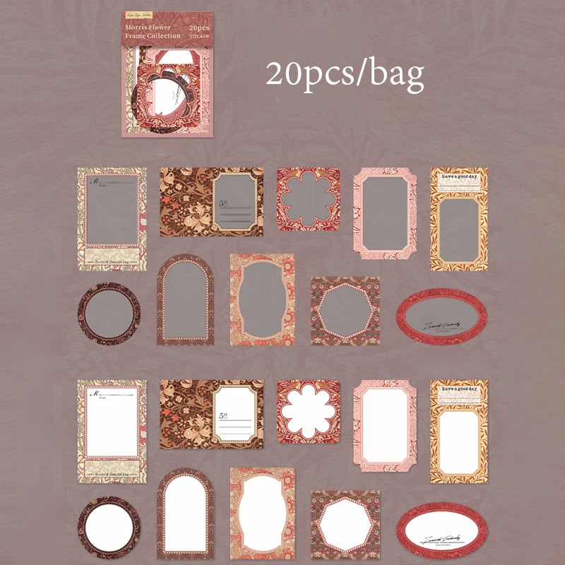 Special Shaped Border Sticker Pack,Vintage DIY Craft Supplies for Photo Frame Decor,Aesthetic Decorative Stickers Qme C