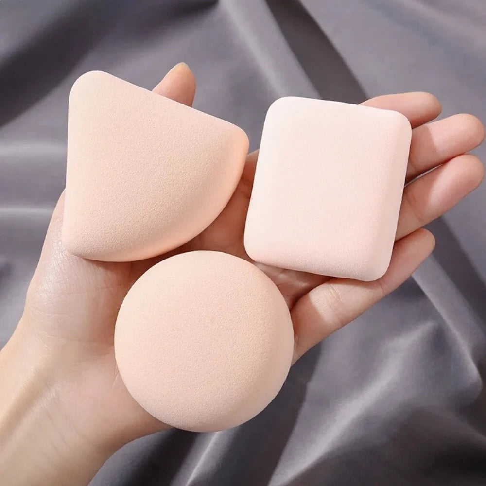 3Pcs Soft Cute Makeup Puff Set Dry Wet Combined Cosmetic Sponge Cushion Puff Foundation Cream Blender Makeup Tools Accessories Qme mix-3pcs