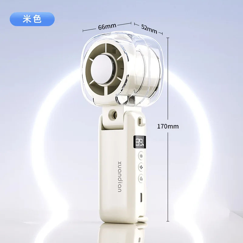 Mini Portable Mist Fan High-speed USB Fast Charging Personal Cooling Qme WHITE