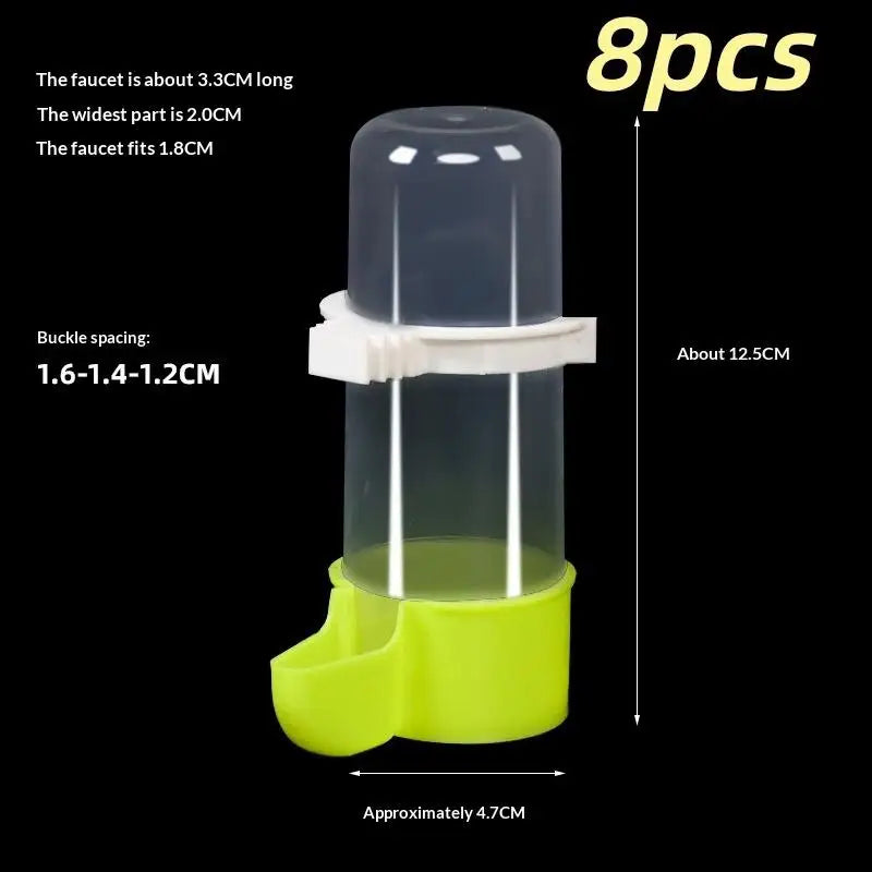 Bird Feeder Small Medium Large Pet Cage Accessories 2 4 8 Automatic Qme Yellow 240ML 8pcs