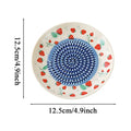 Grater Plate Ceramic Manual Round Fruit Patterns Bowl Garlic Grating Dish For Ginger Cheese Tomato Strawberry Fruit Vegetable Qme A