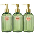 Reusable Shampoo Conditioner Body Wash Bottle Bathroom Shower Soap Dispenser with Wooden Tag Gold Bathroom Accessories Qme set of three 500ml
